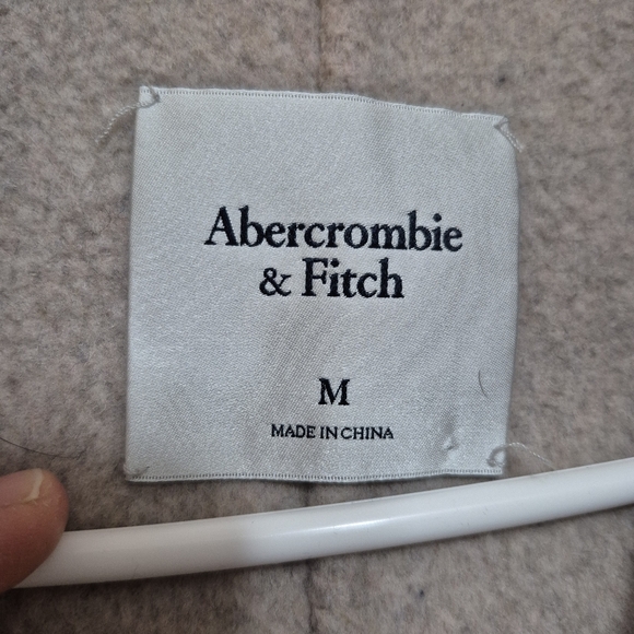 Abercrombie & Fitch Women's Minimalist Cream Wool-Blend Coat Blazer – Size M - Picture 2 of 6